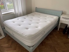 Double Bed with Painted Wooden Headboard and Silent Night Mattress