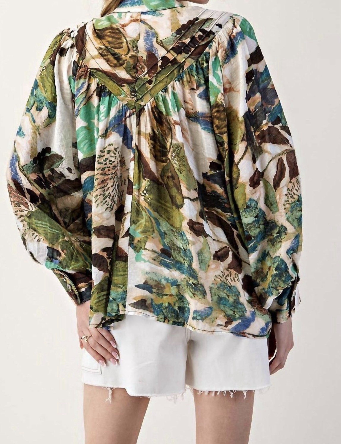 Ee:some Maven Patterned Button Down Blouse Multi … - image 2