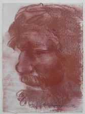 Pietro Annigoni (Milano 1910 - Firenze 1988) Volto virile sanguigna cm 20x15