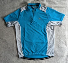 NISHIKI Cycling Jersey Mens Medium M White Blue Bicycle