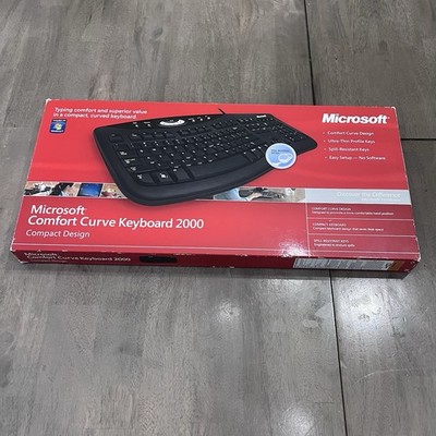 Microsoft Comfort Curve Keyboard 2000 NOS Open Box USB Wired Ergonomic 1047