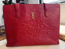 Vintage YSL Yves Saint Laurent Red Leather Ar...