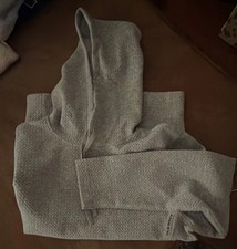 Old Navy Active Recharge Fleece Pullover Hoodie Gray Logo Stretch Men s Small