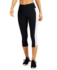 Ideology NWT Women's YOGA WORKOUT Colorblocked Cropped Leggings Size S Black