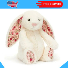 Jellycat Blossom Cream Bunny Berry Floral Ears Plush Stuffed Animal Toy Medium