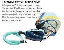 Body Glove 12V Electric SUP Pump Auto-Stop, 16 PSI, Car Adapter, Paddle Board