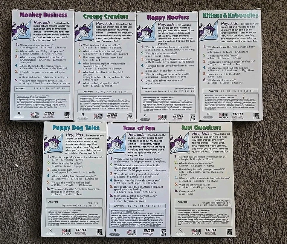 GROWING UP WILD VHS SET OF 7 EDUCATIONAL VIDEOS (VHS, 1992) - Image 2 of 2