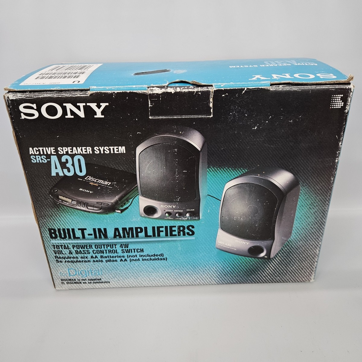 Sony SRS-A30 Active Speaker System Open Box New Discman Pair