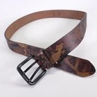 Mossy Oak Camo Leather Belt 38 Double Tongue Black Buckle 1402