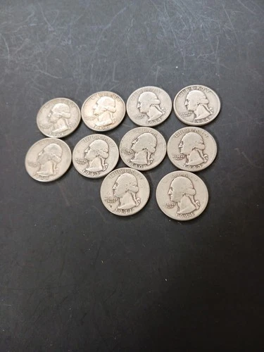 New ListingLot Of 10 Silver Quarters  All Different Dates And Mints (Randomly Chosen)