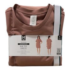 Member's Mark Women's Short Sleeve Sandwash Dress (Brown, L)