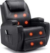 Recliner Chair, Rocking Chair with Massage and Heat, 360 Swivel Recliner Chairs