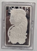 PAMP SUISSE Lady Fortuna 10 oz .999 Fine Silver Bar In Assay