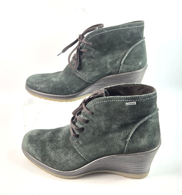 Legero Women Ankle Boots Women s US 7.5 UK 4.5 Gore-Tex Green Suede Wedge