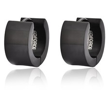 Edforce Stainless Steel Small Hoop Huggie Earrings For Mens Womens Black