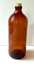 Vintage PUREX Amber Brown Bottle with Lid