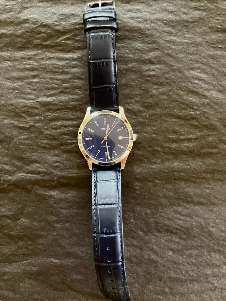 Aristo Bauhaus 38 Azul Meia-Noite- 4H129- Safira- Relógio Masculino (NOVO COM ETIQUETAS) - Imagem 3 de 4