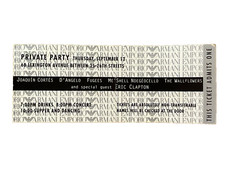 Giorgio Armani Ticket Stub Eric Clapton, Me'Shell Ndegeocello, Fugees, D'Angelo