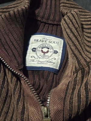 The Original Brave Soul Brown 1/4 Zip Thick Heavy Sweater Men's MEDIUM