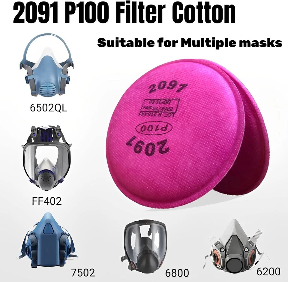 2091 P100 Replacement Particulate Filters Respirator for6000 6200 6800 7000 FF-4 - Image 4 of 4