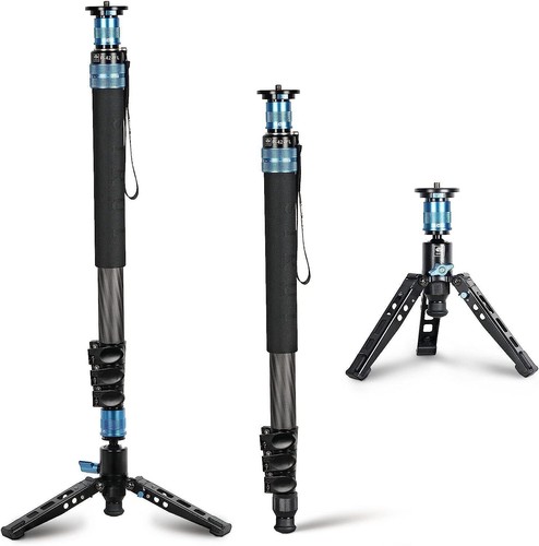 Sirui P-424FL 4-Section Carbon Fiber Monopod with VA-5X Compact Video Head - Picture 2 of 17