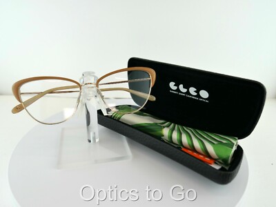 GARRETT LEIGHT VISTA 53-17-143  GOLD-CARAMEL LAMINATE CATEYE Eyeglass Frames