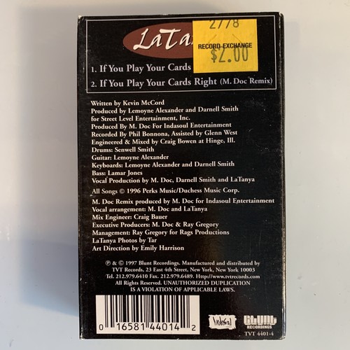 LaTanya If You Play Your Cards Right (Cassette) Single - Picture 2 of 2