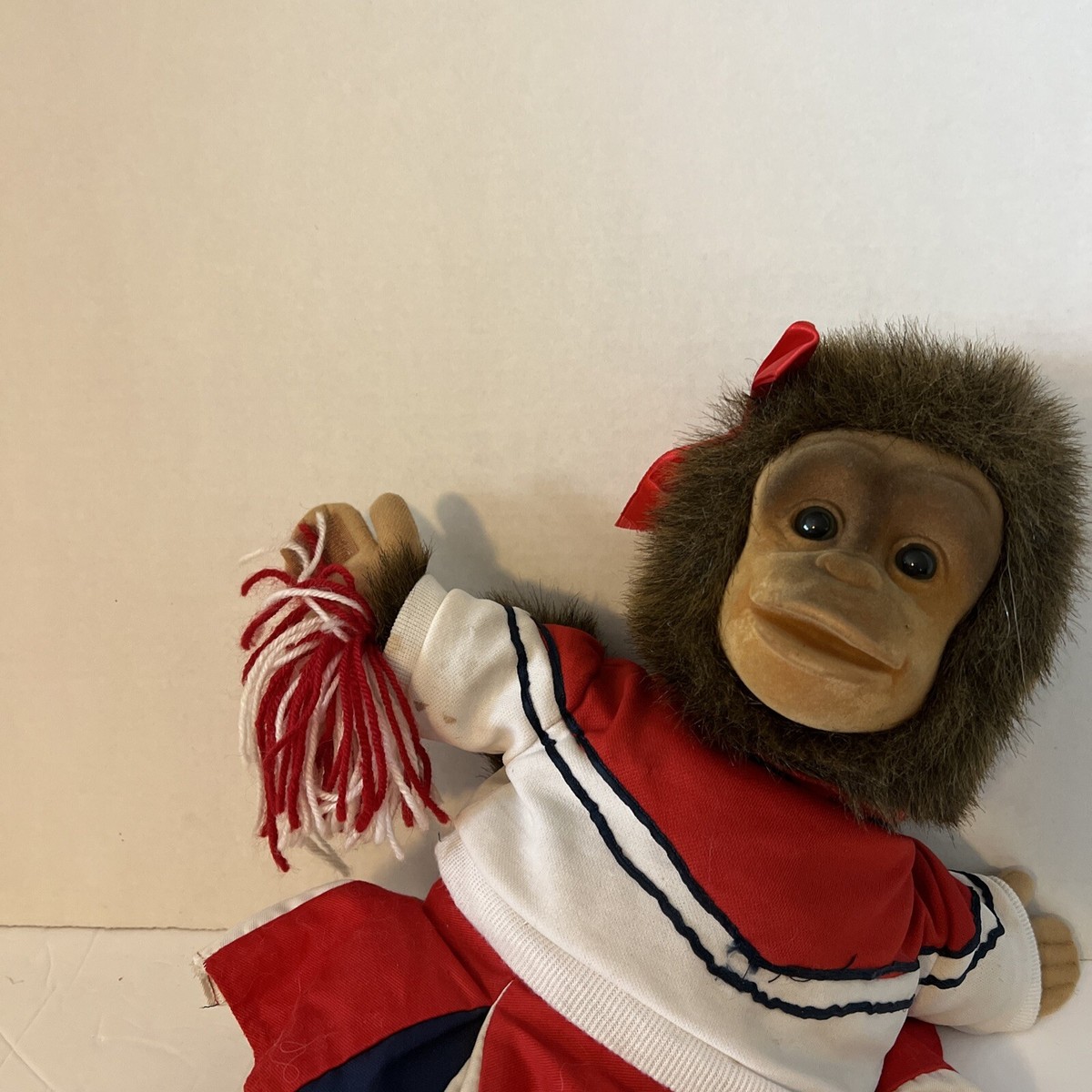 Vintage 1994 Hosung Plush Cheer Leader Monkey Hand Puppet W
