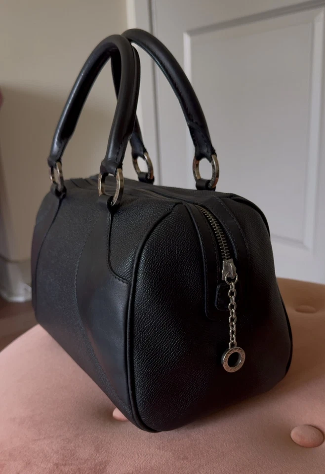 Bolso de Mano Bvlgari Cuero Negro Forro Cuero Turquesa Foto 3 de 4