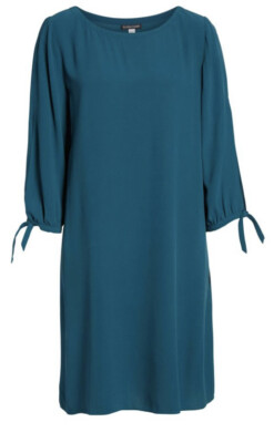 silk crepe georgette dress Eileen Fisher - Women's Silk Georgette Crepe V-Neck Dress - Blue
