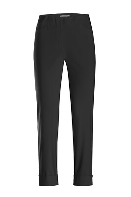 Stehmann Stretchhose Schlupfhose Igor-680 Umschlag Schmal 7/8tel Hose Schwarz