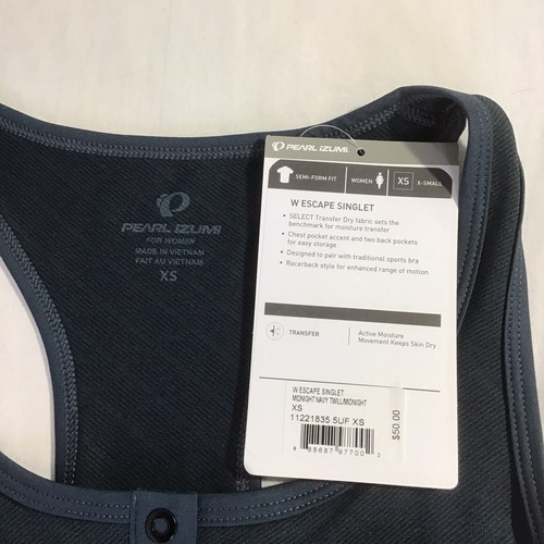 Nuevo Singlet PERLA IZUMI Escape, Medianoche Marina Sarga/Medianoche, Para Mujer XSmall - Imagen 3 de 6