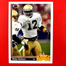 Ricky Watters 1991 Upper Deck Rookie Card #9 NFL SF 49ers Notre Dame. rookie card picture