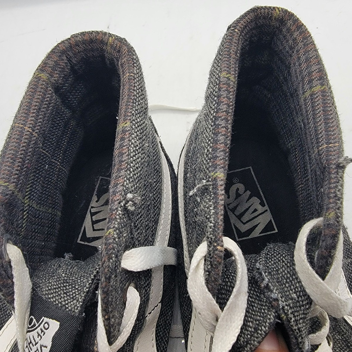 VANS Sk8 Hi Mens 8.5 Tweed Black True White Sneaker Shoes  display picture 2
