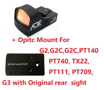 ADE RD3-009 Red Dot+Optic Mount Plate For Taurus G2,PT709,PT740,G3 w/Steel Sight