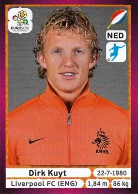 PANINI FUßBALL UEFA EM EURO 2012 POLEN/UKRAINE Panini sticker European Football Championship Euro 2012 No. 188 Dirk Kuyt Nederland image new product