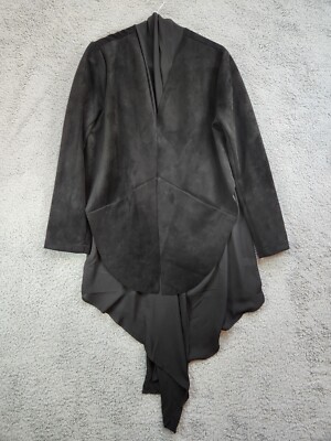 Truth And Style Mixed Media Jacket Womens Medium Black Unique Fashionable Boho