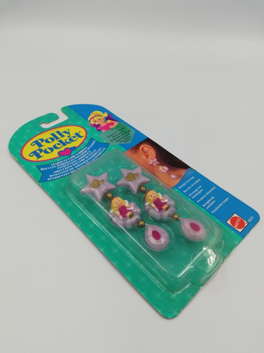 VTG Polly Pocket Fairy Fun Stardust Fairy Earrings Mattel Bluebird 