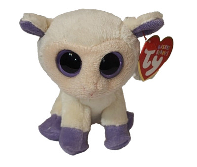 TY Basket Beanie Baby - LILY Lamb 3.5'' MWMT (STICKER) Easter Stuffed Animal Toy