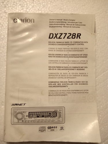 Clarion DXZ728R Autoradio/CD-Player Bedienungsanleitung (8 Sprachen)