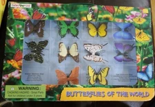 2001 Butterferflies of the world Lot of 10 figures  Safari Ltd with Case & Descr