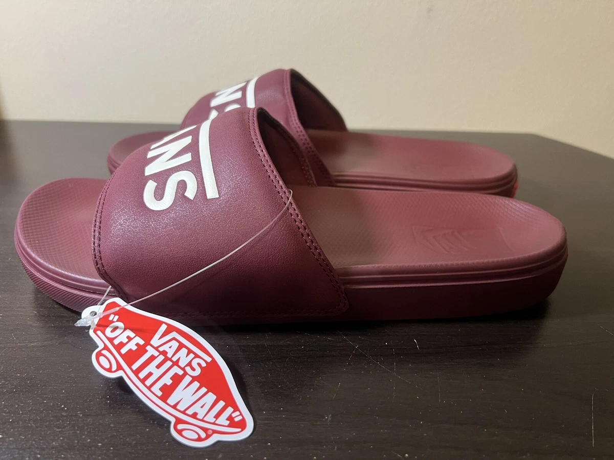 Vans red cheap slides