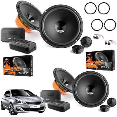 Kit 8 Casse Altoparlanti Hertz DSK165.3 Anteriori Posteriori per Peugeot 308 II