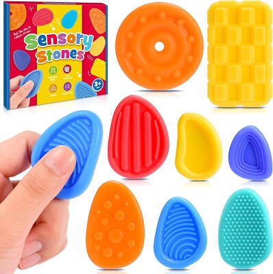 8er Pack strukturierter weicher Sorgenstein Stressabbau zappeln sensorisches Spielzeug Autismus Kinder