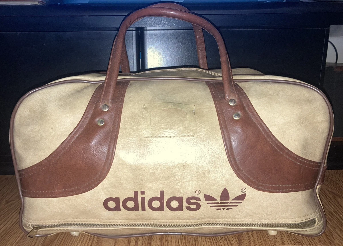 Adidas Vintage 70s Peter Black Boston Bag Rare Original Beige/Brown HongKong
