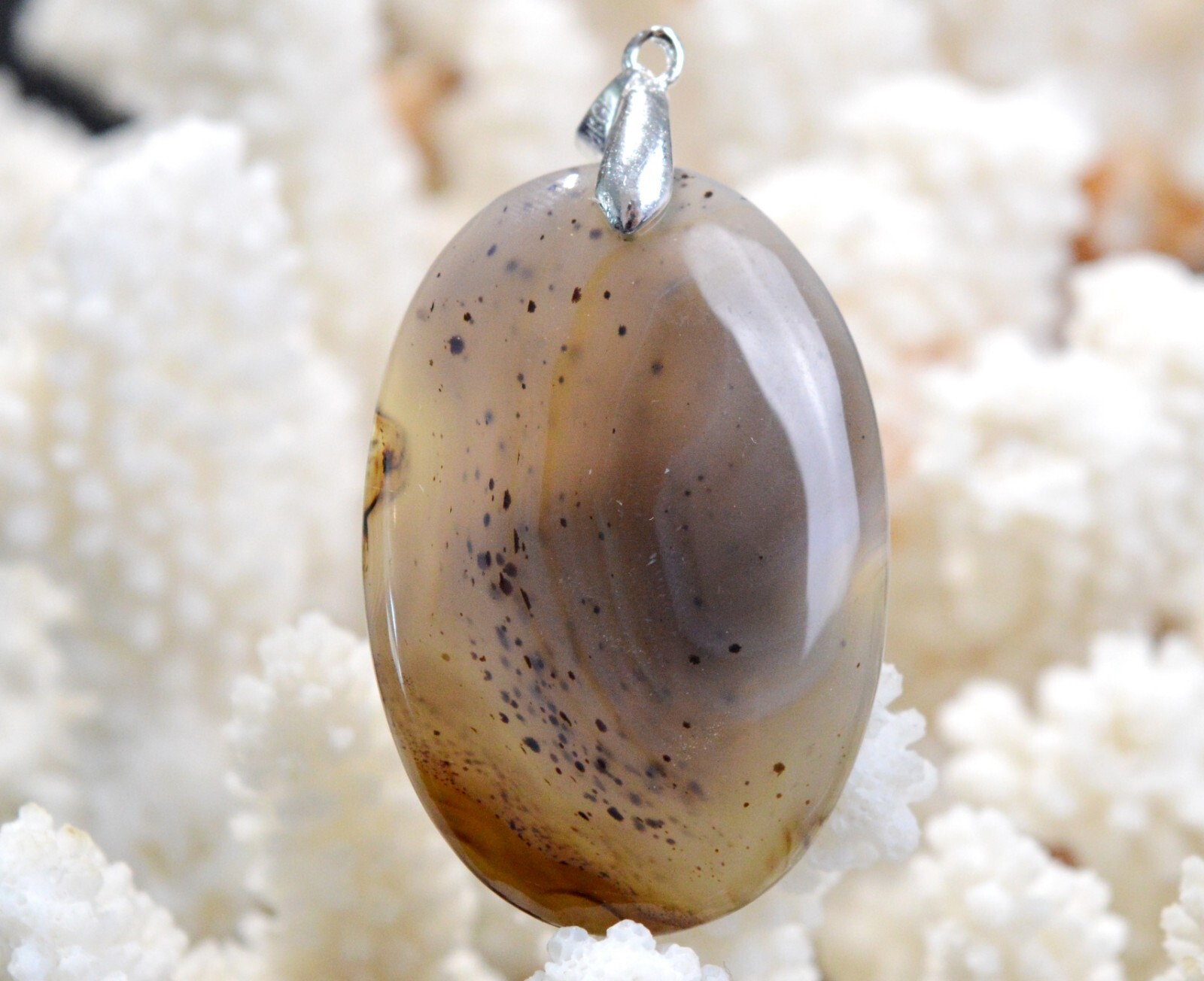 Pendentif agate cabochon 80 carats - Pierre naturelle du Brésil idéale pour un cadeau d'exception