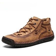 Men's Warm Fur Leather Boots Comfortable Low/ High Top Comfortable Classic Boots
