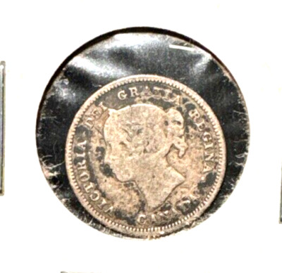 Canada 1886 small 6 silver 5 cent KM 2 VG/F