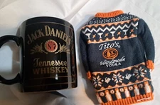 Jack Daniels Old No. 7 Tennessee Whiskey Cup Tito's Vodka Drink Sweater Lot Of 2