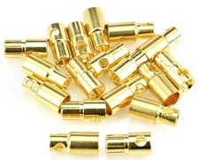 Apex RC Products 6.0mm Male / Female Gold Bullet Connectors Plugs -10 Pair #1107